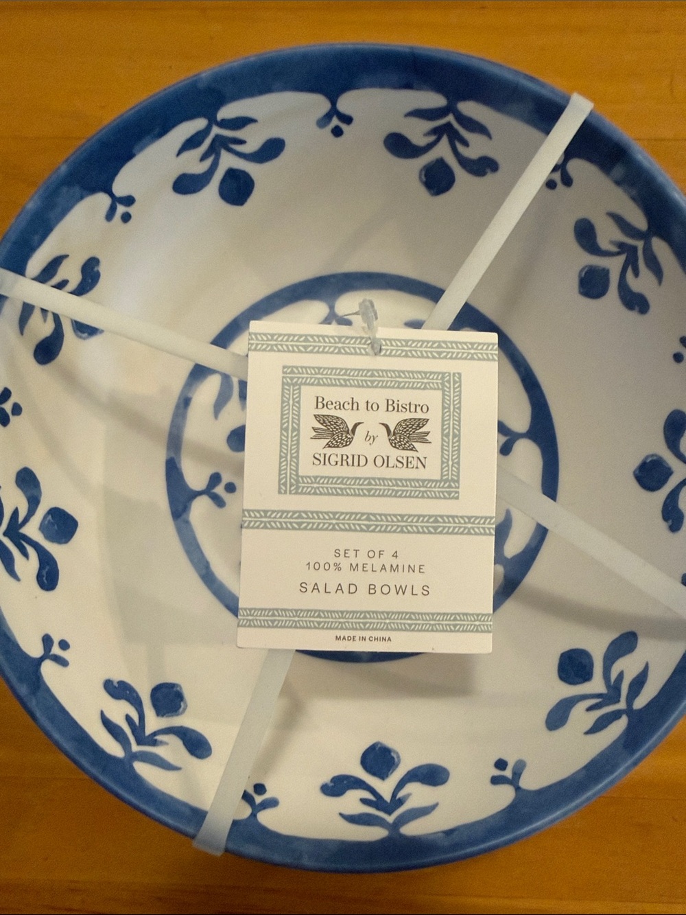 NWT Set-of-4 100% Melamine 7.5” Salad Bowls, “Beach to Bistro” by Sigrid Olsen